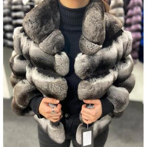 Jacken Bestseller Winterjacke Frauen Chinchilla Fellmantel Rex Kaninchenfellmantel warme Pelzmantel Frauen