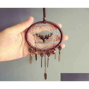 Sanat ve El Sanatları Mini Dreamcatcher Araba Asılı El Yapımı Vintage Dream Catcher Dekor Kolye Kırpma Net Dekorasyon Süslü84117 Dhoee