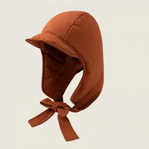 Beretti Accogliente Cappello in maglia Inverno Ultra-Spesso caldo imbottito per cavalcata per esterni Protettore auricolare Progetto di colori solidi