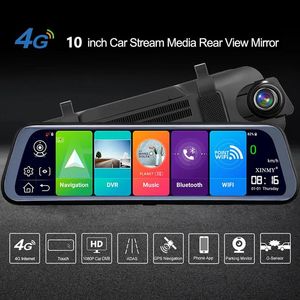 Accessories 4G ADAS Car DVR 10 inch Android Wifi Full Stream Media Rear View Mirror 2G+32GB Flash Memory With GPS HD 1080P Car Dual Lens Video