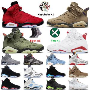 Męskie kobiety 6s Jorden6s Buty koszykówki Jumpman 6 Traviss Scottss Metallic Srebrny Brown Kelp Kelp Black Overo Reverse Oreo Yellow Ocher Sneakers Treakers