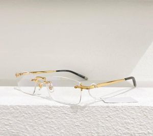 Titanium Classic Luxury Designer Solglasögon Frame Ultralight Glasses Business Casual Men Women Gold Silver Coffee Rimless Eyeglass1031917