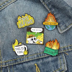 Kreskówkowy płomień Letter Allar Bról Pins Elephant Fire Cup Planet Cowboy Badge Spódnica Hats Hats Ubranie broszka biżuteria A2587