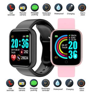 Smart Watch Y68 Men Women Wristwatches D20 Smartwatch Electronic Clock Fitness Monitor Födelsedagspresent till Xiaomi Huawei Armband 50st