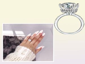 Dazzling Crown Promise Ring 925 sterling Silver 3ct Diamond cz Engagement Wedding Band Rings For Women Party Jewelry5775863