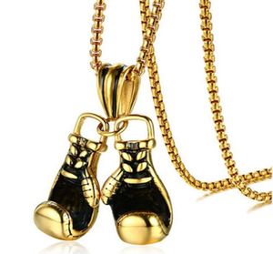 Pendant Necklaces Boxing Glove Necklace Punk Jewelry Cool Retro Men Chains Link Titanium2766762