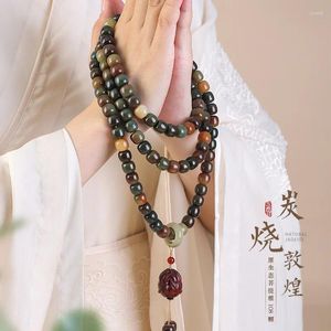 Strand Natural Dunhuang Colore Bodhi colorato radici con 108 tiri di alto tiro da donna perle di preghiera per perle di preghiera Bracciale di design originale per un'auto sospesa