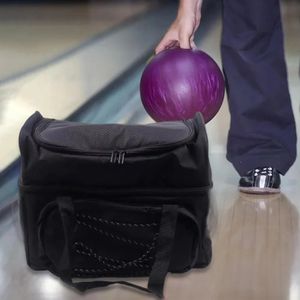 Bowlingväska för två bollar handväska förvaringsficka nylon hållbar tote passar skor upp till mens storlek 16 231225