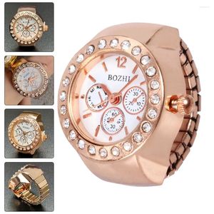 Wristwatches Elastic Finger Ring Watch Quartz Casual Fashion