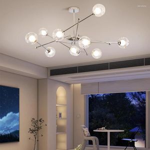 Lampadari lampadario a LED moderno per la sala da pranzo vivente decorazione per la casa illuminazione interno camera da letto cromata lussureggia