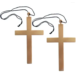 Collane a ciondolo 2 pezzi sacerdoti cross halween accessori costumi costumi accessori monaci