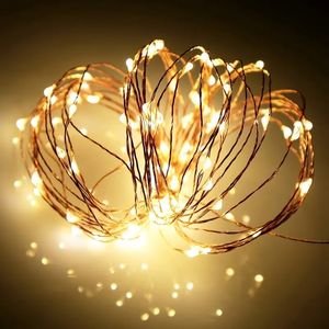 1set, Led Fairy Lights Battery Box Copper Wire String 78.74inch Holiday Outdoor Lamp Garland For Christmas Tree Wedding Party Decoration