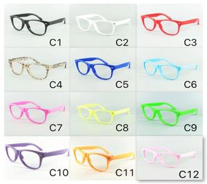 12 Solid Colors for Kids Nerd Eyewear Children Solglasögon Frame Inga linser Baby Party Glasögon DHL Sändning6695573