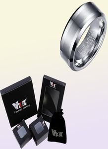 VNOX Classical 100 Tungsten Cagloide Pierścień dla mężczyzn biżuteria ślubna No Rust Drop T1906243308243