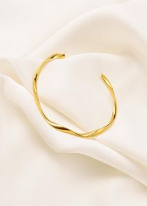 Metal y Cool Bangle 24K Fine Solid Yellow Gold Women Bracelet Minimalist Golden Cuff Bangles Her8962378