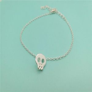 10st Simple Animal Small Skull Face Head Armband Tiny Sugar Skull Armband Söt skelettarmband för kvinnor smycken259d