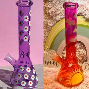 Beher bongs nargile duman su boruları papatya cam su bong downstem perc baş dab teçhizatlar sigara boru sepkolator