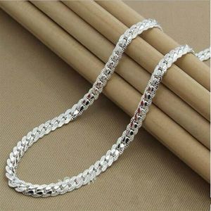 High Quality Brand New Womens Mens Male Female 925 Sterling Silver Figaro Chains Necklace Necklaces Pendant Chain Link Pendants KX2883