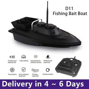 القوارب الكهربائية RC Boats D11 RC Fish Fink Fisher Bait Motors 1 5kg Loading 500M التحكم عن بعد السرعة الثابتة مع بطارية واحدة 1 LED