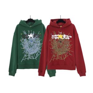 Tracksuit Men 555 hoodie spindelhoodies sp5der hoodie designer hoodies kvinnor sp5der spindel web skumstjärna jägare mörk grön maroon djup röd trendig luvtröja tröja