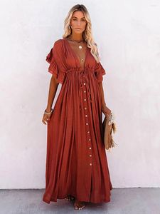 Damen Bademode Sexy Solide Tunika Strandkleid Frauen Bikini Cover-ups Pareo Urlaub Ausflug Mode Lange Kleider 2023 Sommer Beachwear