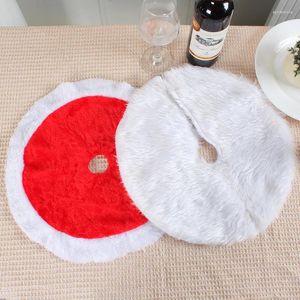 Table Cloth Mini Red And White Tabletop Christmas Tree Skirt Plush Party Decoration Home Carpet