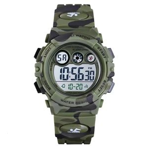 Moda kolorowe dzieci cyfrowe zegarek Wodoodporne światła LED Luminous Kids Wristwatch dla chłopców studenci 231226