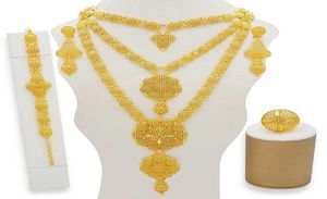 Dubai Jewelry Set Gold Necklace Earring Set for Women African France Wedding Party 24K Jewely Ethiopia Bridal Gifts 2106194363864