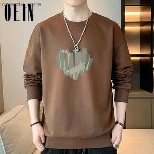 Herren Hoodies Sweatshirts Herbst Crewneck Männer Herz Grafik Drop Schulter Casual Kleidung Lose Koreanische Mode Streetwear Q231226