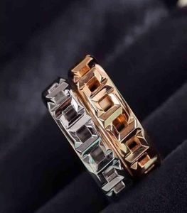 Ti ffany 2022 Men and Women double Ring 925 Sterling Silver Plated 18K Gold Xiao Zhan039s同じワイドホローリングスムース7883723