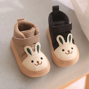 Сапоги, коллекция 2023 года, теплая обувь для маленьких девочек со снежным носком, детская зимняя плюшевая обувь до щиколотки для новорожденных девочек G11264