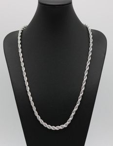24 Inches Classic Rope Chain Thick Solid 18k White Gold Filled Womens Mens Necklace ed Knot Chain 6mm Wide7584295