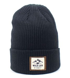Autumn Winter Letter Label Skullies Beanies Caps for Men Women039s Solid Knitted Hat Outdoor Warm The North Mountains No Face6986971