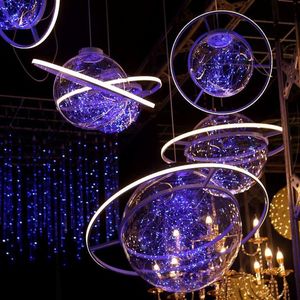 appeso matrimonio cielo stellato oggetti di scena sfera spaziale fantasia disposizione matrimonio stellato lampadario decorazione della finestra cerimonia palla235t