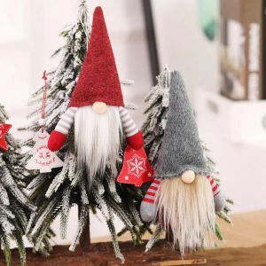 Julhandgjorda svenska gnome skandinaviska Tomte Santa Nisse Nordic Plush Elf Toy Table Ornament Xmas Tree Decorations LL BJ