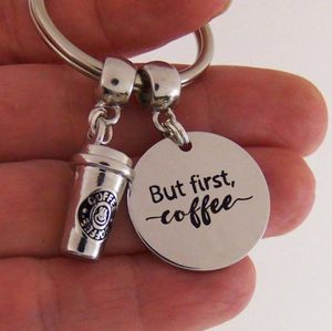 Hela 10pcslot men första kaffeknappen kaffekopp charmen pendellangent keyring coffee drinker smycken kaffe älskare gåva5432490