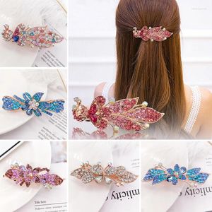 Hair Clips AINAMEISI Fashion Lady Rhinestone Headwear Delicate Hairpin Spring Clip Horizontal Back Head Accessor