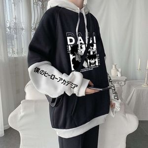 Mina anime hoodies boku no hjälte akademi cool dabi tre former av gotiska manga grafiska män vinterlånga tröjor