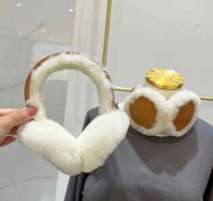 Ear Muffs Women Winter Real Shearling Girls Ear Cover för Cute Bow Ear Warmer Outdoor Soft Gift