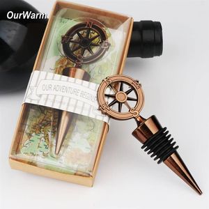 Ourwarm 20 50 100pcs Hediyelik Hediyeler Konuklar Şarap Şişesi Metal Mühür Tıpa Seyahat Teması Düğün Favors Dekor 10272921