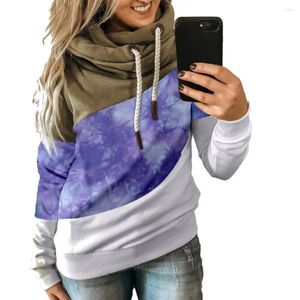 Bluzy damskie Modna bluza z długim rękawem Bluza swobodne odzież patchworka Pullover druku