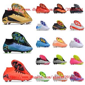 Mens Boys Women Soccer Shoes IX Elite FG Mens High Ankel Football Boots Trainers Knit Cleats Storlek 35-45Eur