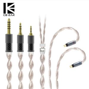 Tillbehör KBEAR Inspirationer 4 Core 4N Single Crystal Copper Silver Plated Upgrade Earphone Cable Wired Headphone Accessories KBEAR Ink