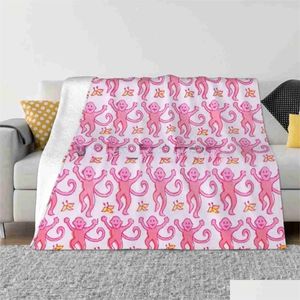 Blankets Pink Roller Rabbit Coral Fleece P Autumnwinter Cute Animal Super Soft Throw Blanket For Bedding Office Drop Delivery Home G Dhulw