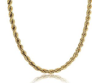 14K Gold Plated Copper Rope Chain 8MM Gold Silver Necklace Lobster Clasps Fashion Hiphop Jewelry Whos6187642