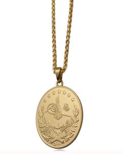 ZKD Islam Arab Coin Gold Color Turkey Coins Pendant Halsband Muslim Ottoman Coins Jewelry251H8792332