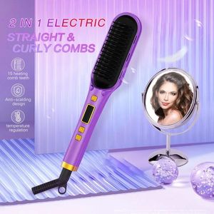 Dryers NEW ARRIVAL 2in1 Hair Curler Professional Hair Dryer Brush Comb Electric Hair Straightener Brush Negative Ions Hot Comb Curling