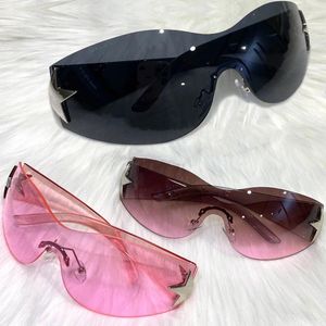 Sunglasses Y2K Star Decoration Women Men Luxury Punk Trendy Rimless Sun Shades Glasses Travel Retro Googles Eyewear