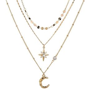 Pendant Necklaces Christmas Jewelry Ins Versatile Tianmang Star Moon Necklace Trendy Multilayer Stacked Neckchain Female8599517