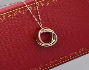 Charms Necklace Titanium Steel Triple Three Layers Pendant Necklace For Women Girls Collares Collier Classic Designer Jewelry2939329